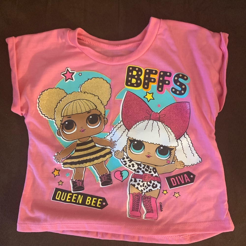 Girl size 4, pink, queen bee shirt. New
